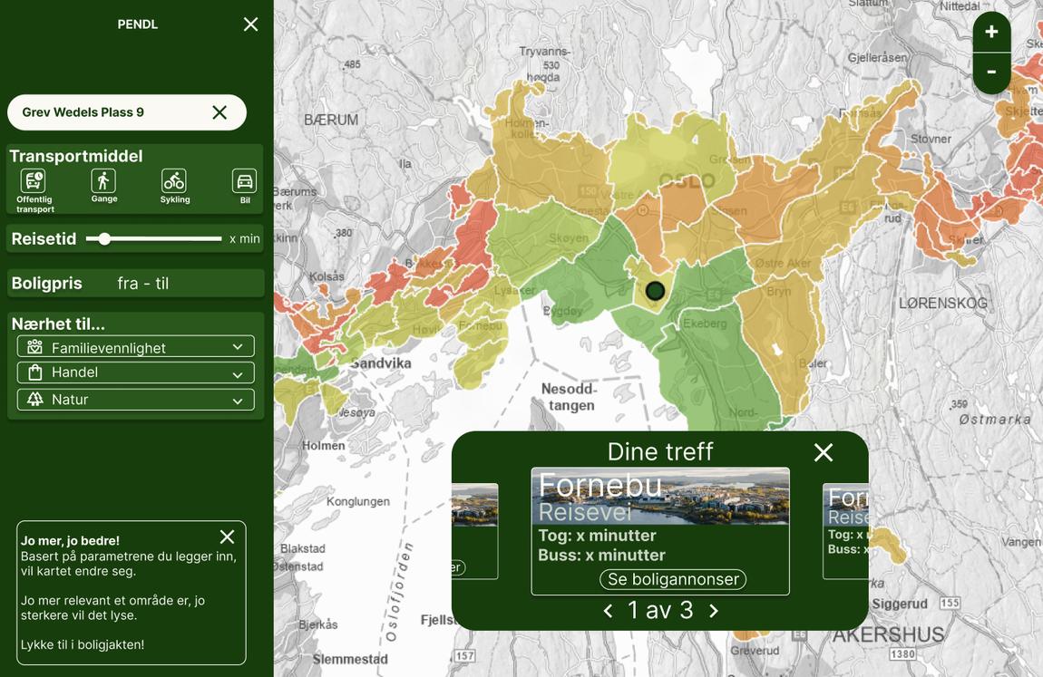 PendL with a dark green interface, where the green panels sit against a map whose best areas are also green.